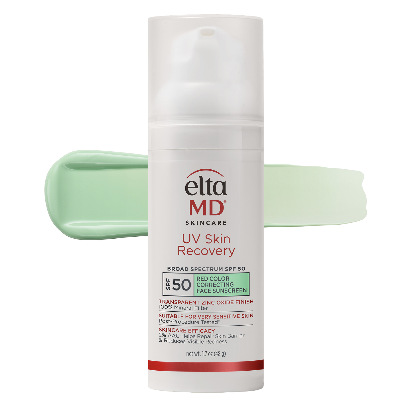 EltaMD UV Skin Recovery SPF 50 Red Color Correcting Green Tint, 1.7 oz
